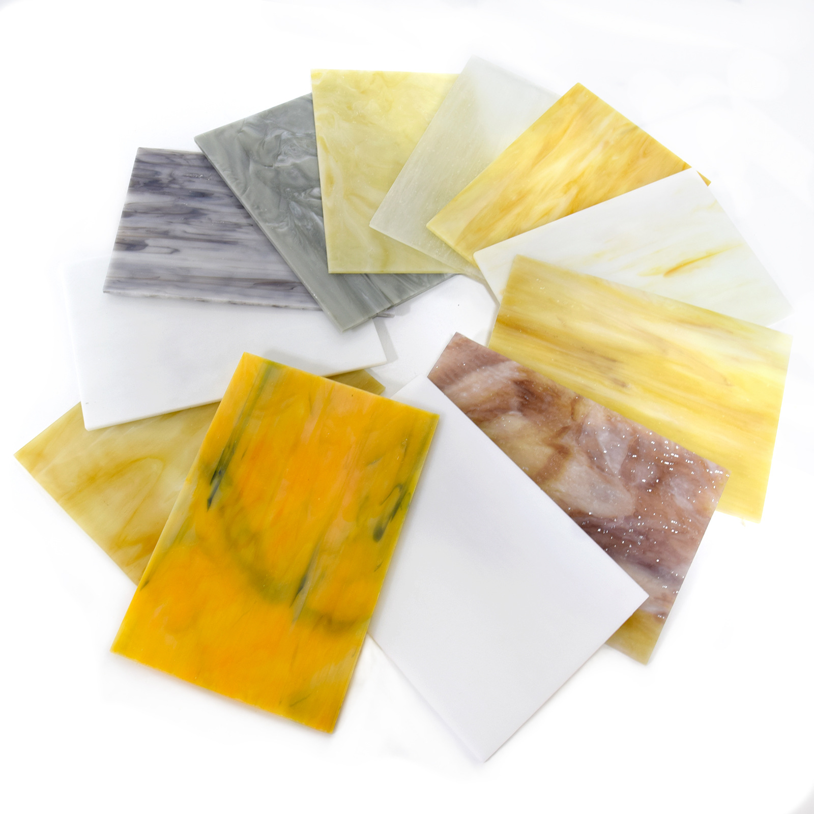 黄色系统彩色玻璃云母玻璃片烛台灯用壁画土耳其灯diy马赛克材料