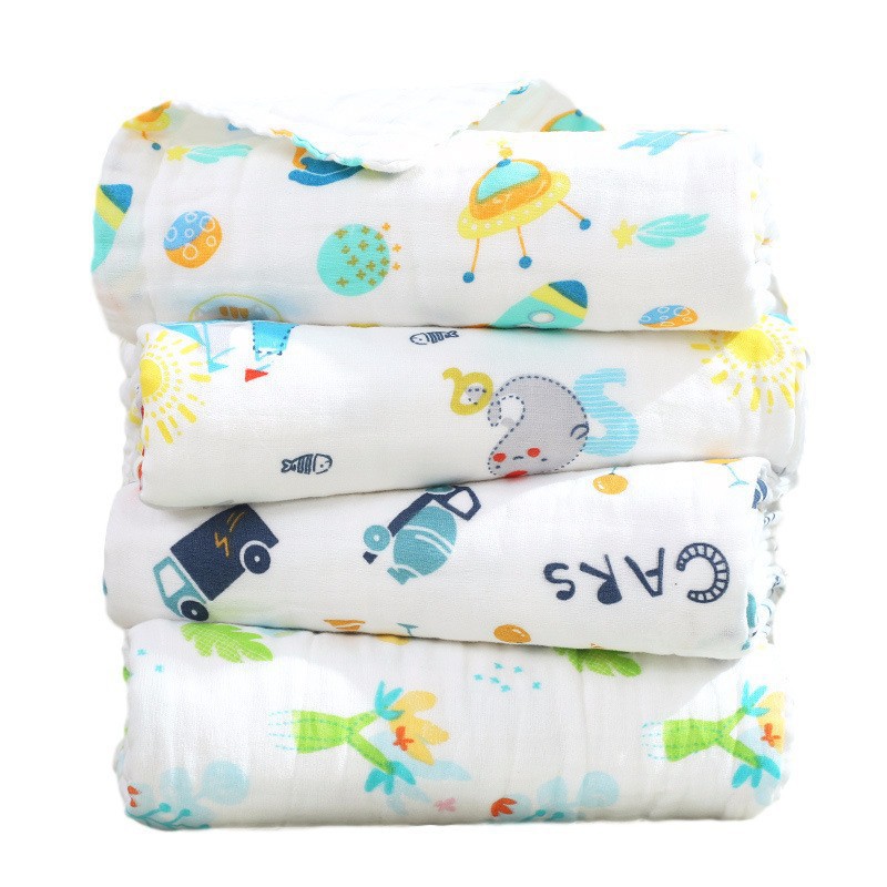 Six-Layer Gauze Bath Towel Newborn Cotton Class a Cartoon Newborn Baby Swaddling Quilt Baby Blanket Gro-Bag Baby's Bath Towel