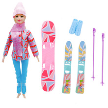 跨境热卖运动服饰30cm巴比娃娃滑雪衣服+配件套装儿童玩具礼物