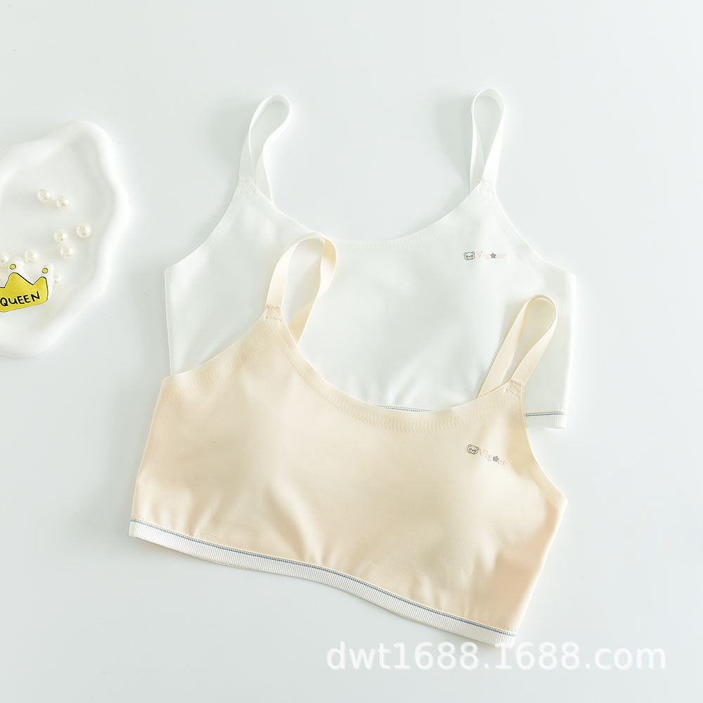 24年夏季少女透气文胸发育期中学生吊带内衣女孩防走光裹胸罩5200