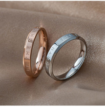 欧美跨境网红同款时尚简约窄版戒指 电镀18k玫瑰金情侣钛钢戒指