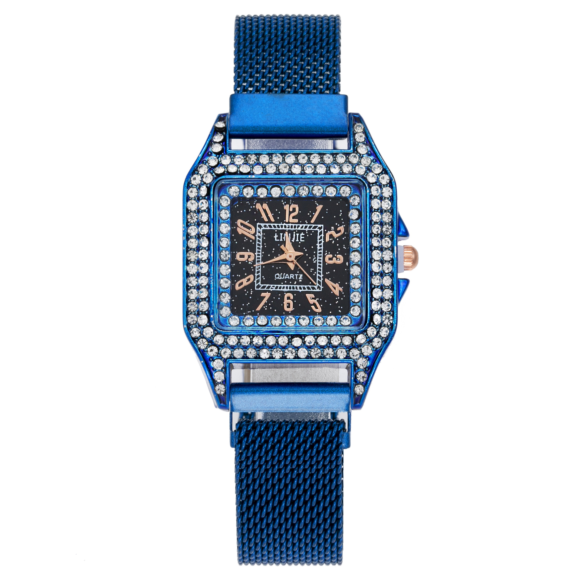 速卖通爆款方形吸铁石手表亚马逊热卖镶钻女腕表抖音微商引流手表