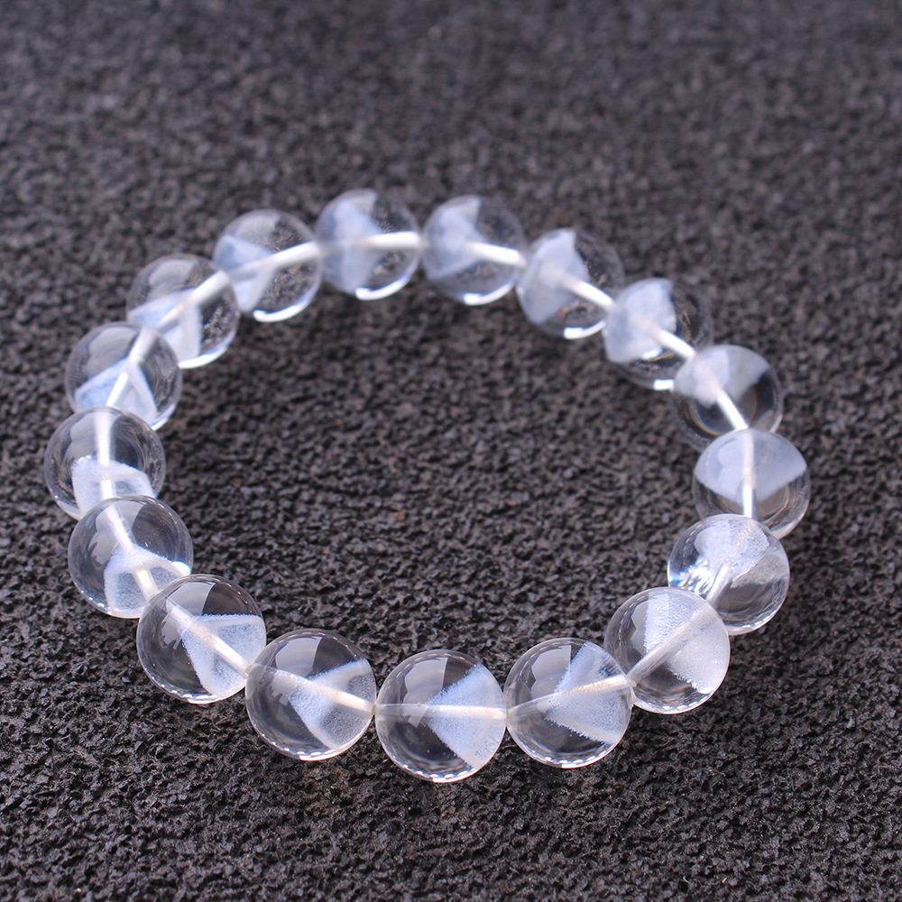 帝凯 天然白水晶白幽灵金字塔手串  白水晶手链 饰品手串工厂批发