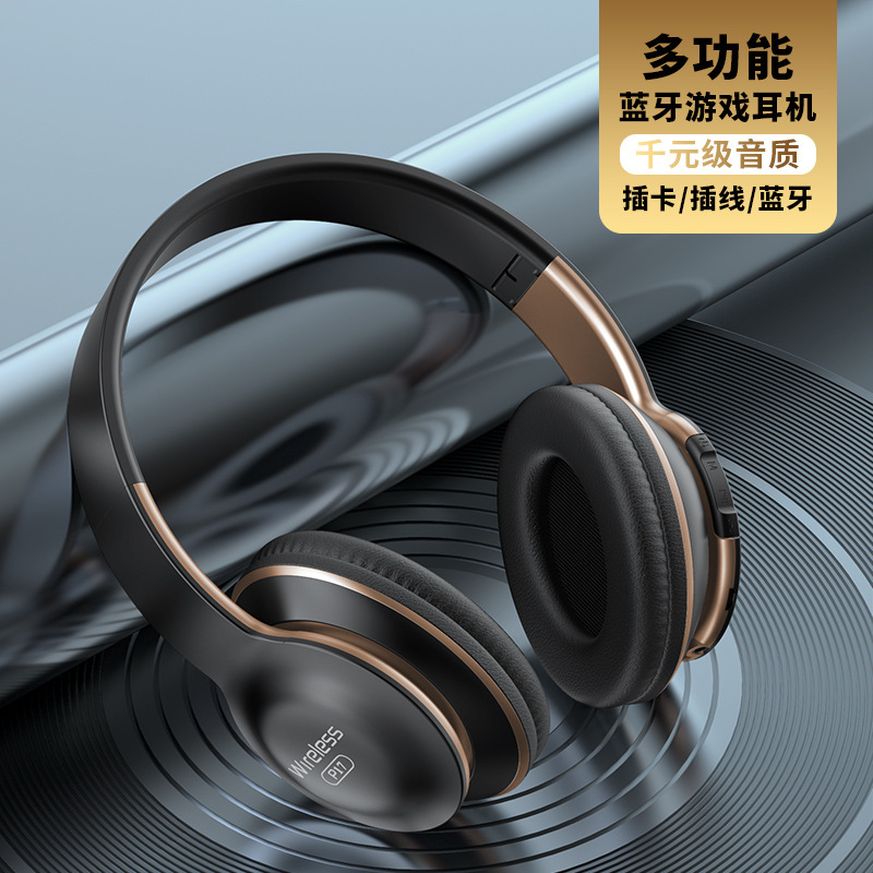 Cross-Border New Product P17 Wireless Bluetooth Headphone Head-Mounted Game Call Online Class Gaming Headset Can Be Inserted Card Incense Inserted