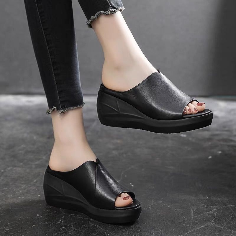 Fish Mouth Wedge Sandals 2023 New Foreign Trade Women's Shoes Trendy Thick Bottom Casual Open Toe Women's Breathable Shoes