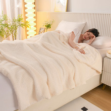 兔兔绒拼泰迪绒月亮绒被套毯子加厚保暖冬季双层午睡沙发毯盖毯批