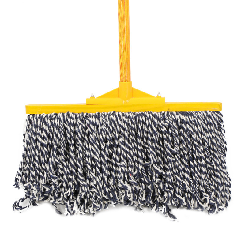 普通大圆头实木杆墩布棉线吸水拖把绒线布条老式拖布酒店物业唷贸