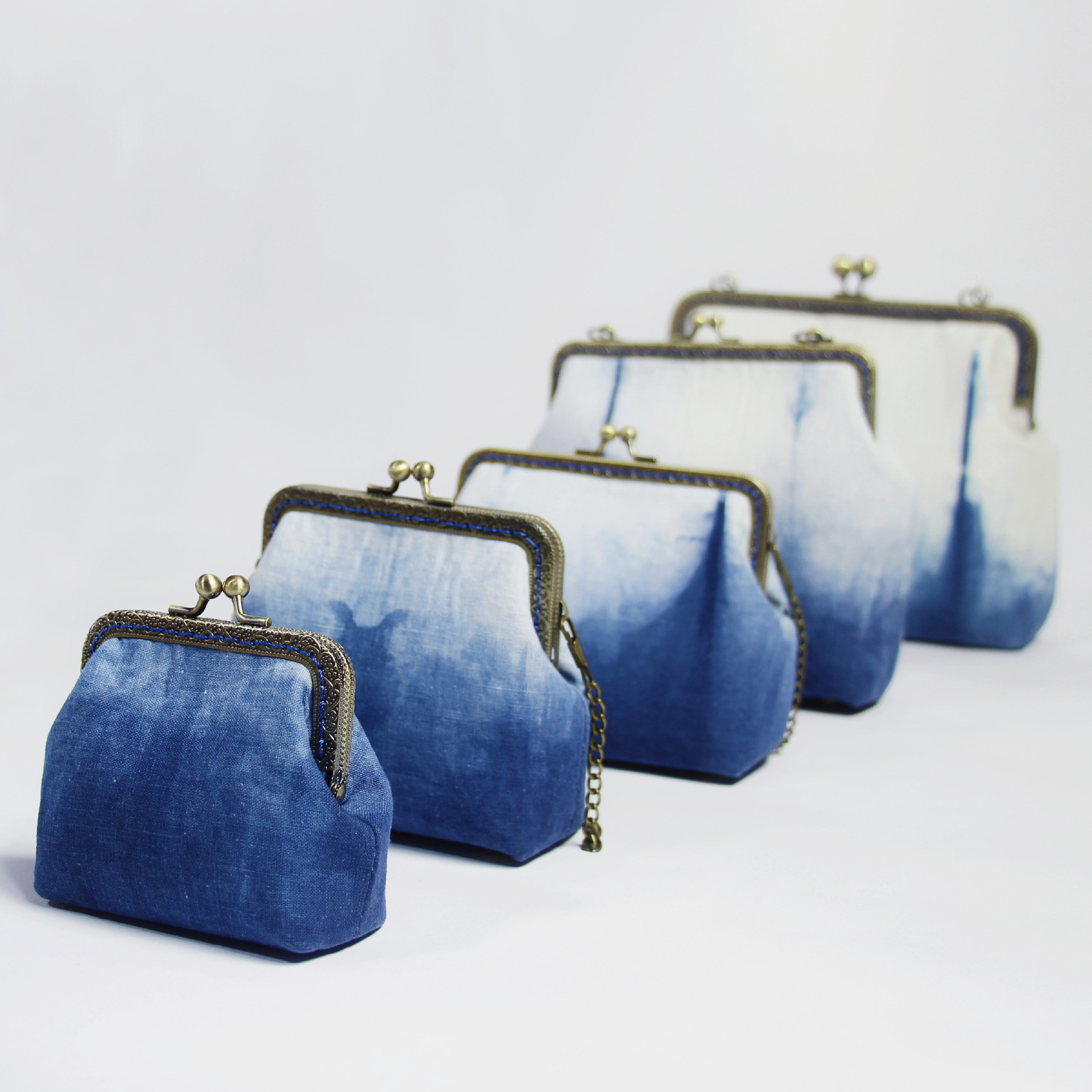 手工扎染零钱包植物蓝染口红包口金包耳机包文创礼品包袋-阿里巴巴