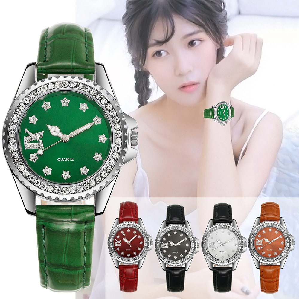 One Piece Dropshipping 2023 Simple Star Scale Rhinestone Women's Watch Trend Wild Fashion Quartz Women's Watch