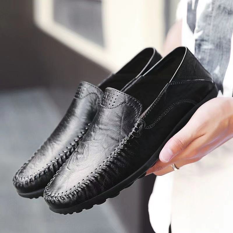 2023 Spring Men's Casual Leather Shoes New Fashion Men's Leather Shoes Slip-on Gommino Wholesale Fashionable Men's Shoes