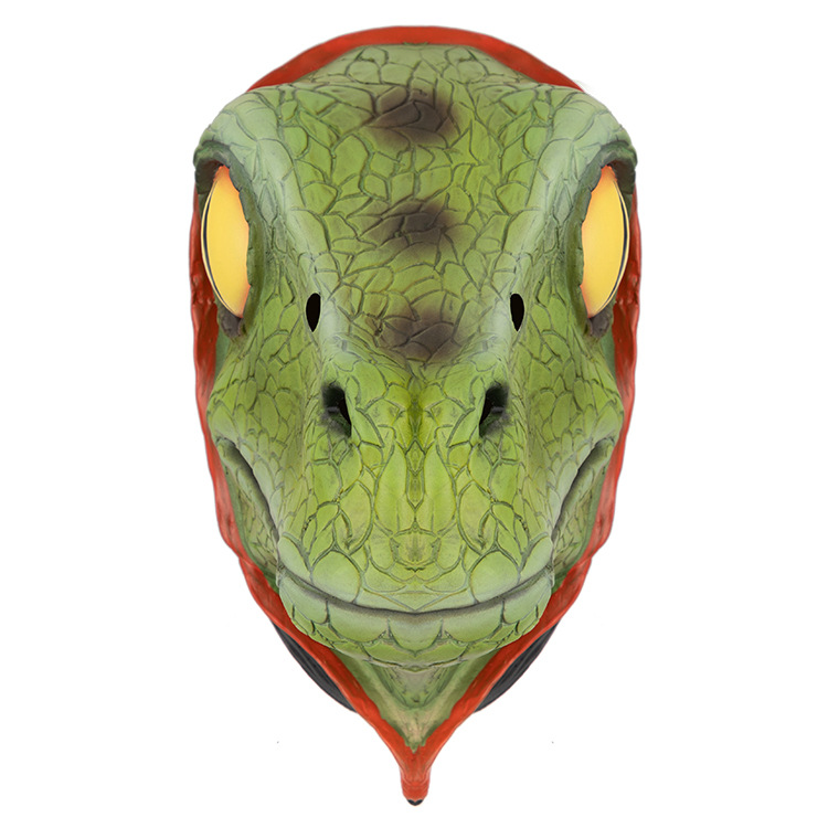 万圣节面具乳胶头套侏罗纪公园同款恐龙头套表演道具酒吧舞会