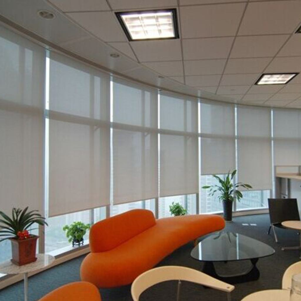 卷帘批发深圳涂白环保防晒卷帘办公室工程卷帘高档智能电动窗帘