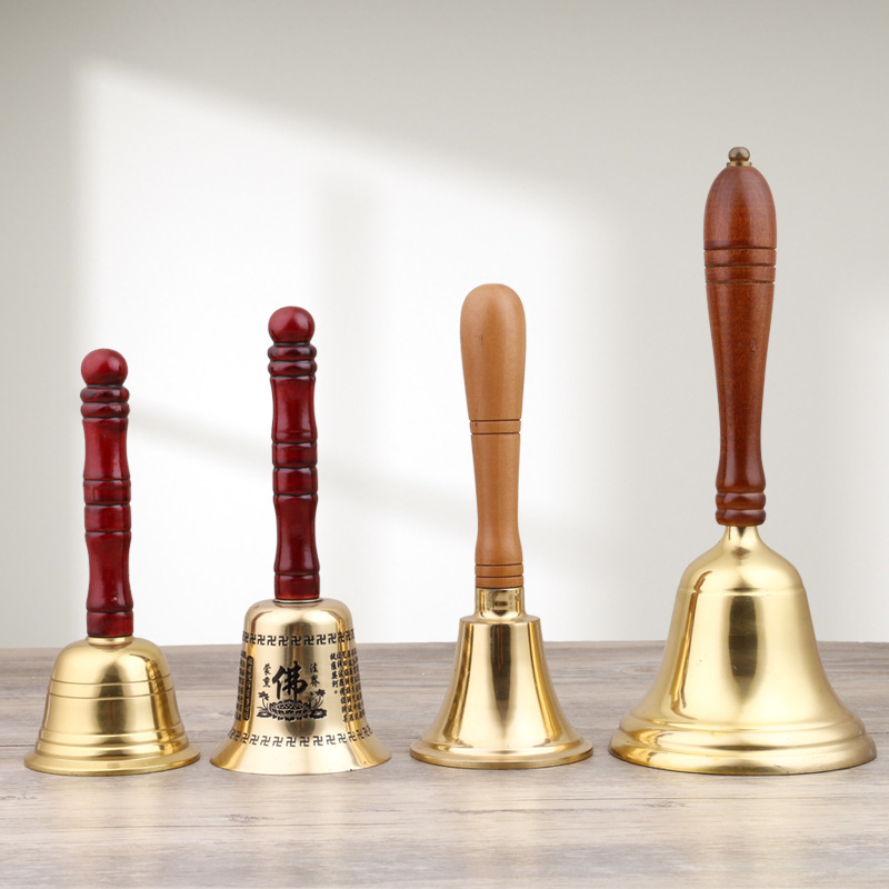 质金属铃铛木柄手摇铃铛手摇铃大号上课铃活动会议呼叫铃-阿里巴巴