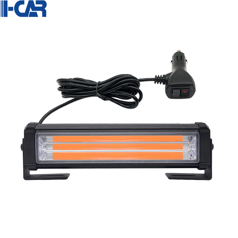 1节汽车cob长条爆闪灯18w中网杠灯车顶车尾应急危险警示频闪棍灯