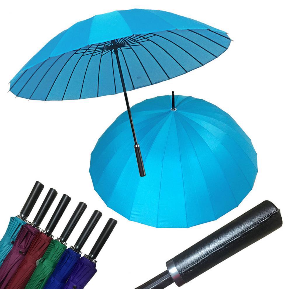 双人直杆长雨伞自动彩虹伞超大号特厚弯钩长柄伞带勾学生雨伞加粗