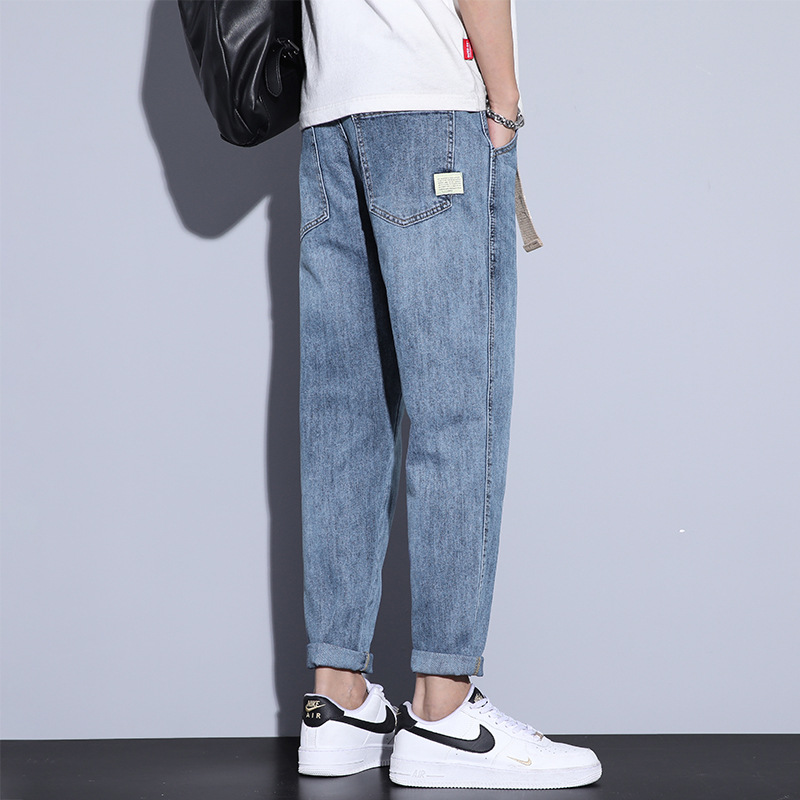 2023 New Jeans Men's Clothing Loose Straight Fashion Brand Spring and Summer Leisure Summer Thin Ankle-Length Pants