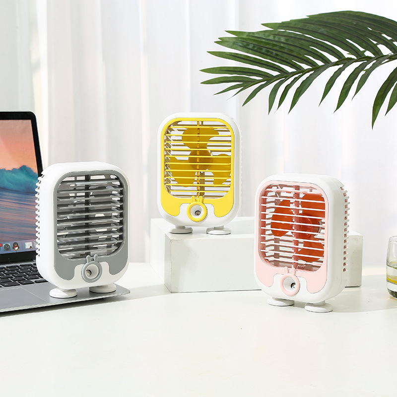 Creative Simple Air Cooler USB Spray Household Portable Charging Air Conditioner Fan Mini Desktop Spray Hydrating Fan