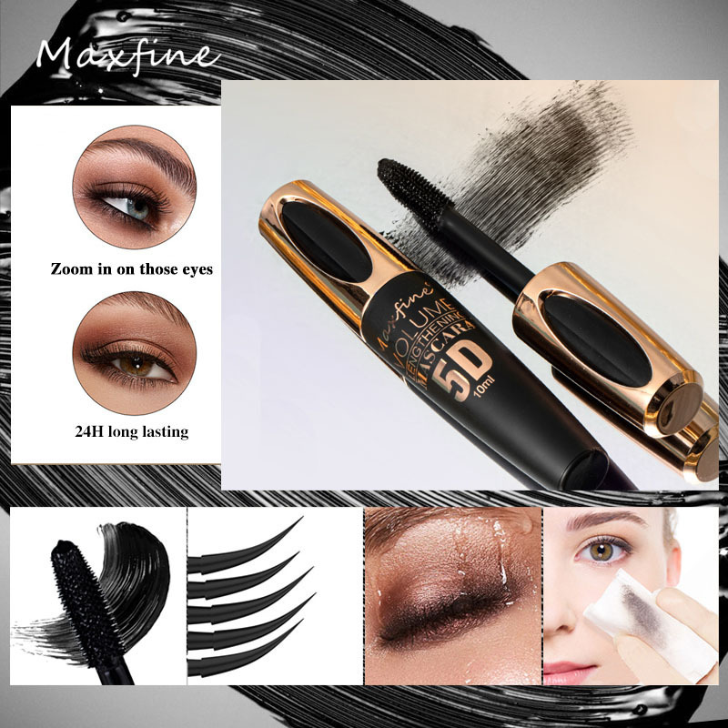 Cross-Border Makeup Maxfine 5d Mascara Set Wholesale Waterproof Sweat-Proof Not Smudge Long Base Multi-Color