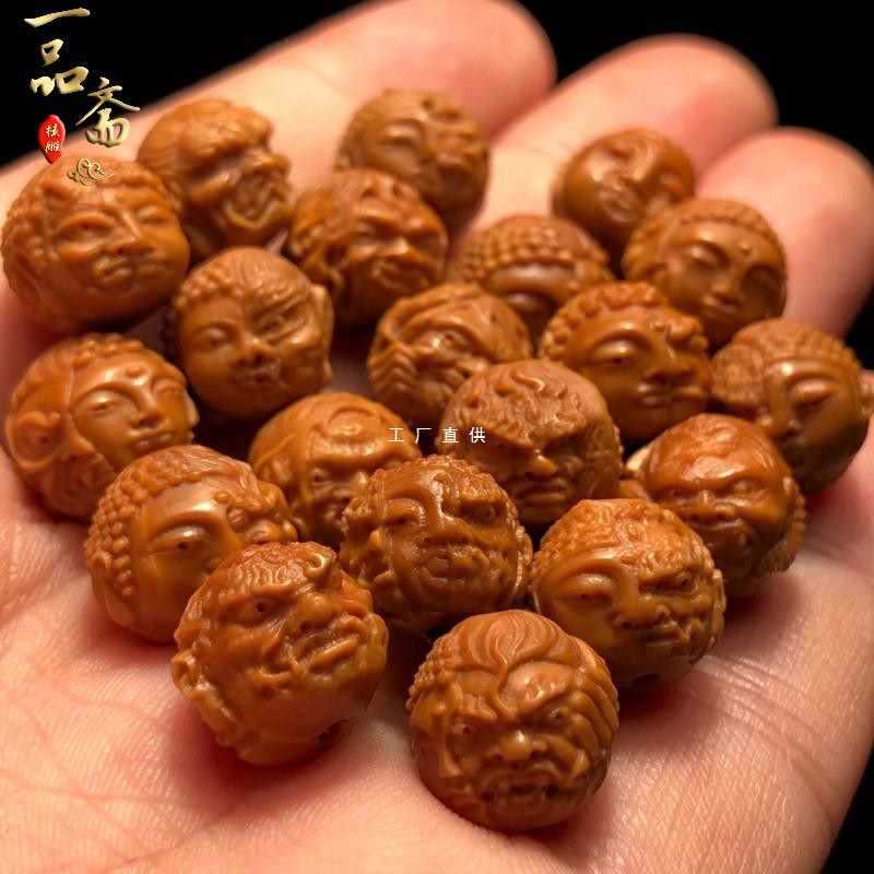 批发魔佛一念禅意猴头手串核雕小尺寸核桃文玩桃核一念之间橄榄核