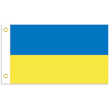跨境乌克兰国旗90*150cm数码印旗帜4号ukraine吊旗涤纶布彩旗批发