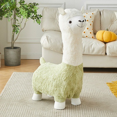 Cute Alpaca Doll Plush Toy Alpaca Stool Seat Creative Living Room Decoration Internet Celebrity Stool Birthday Gift