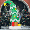 跨境圣誕節日裝飾品擺件1.8m歪頭星星圣誕樹禮盒發光氣模充氣模型