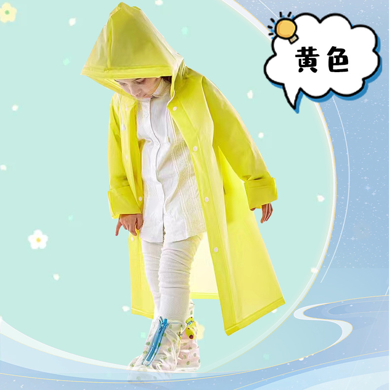 Children's Raincoat Non-Disposable Eva Thickened Medium and Large Children Student Lightweight Raincoat Outdoor Travel Poncho Factory