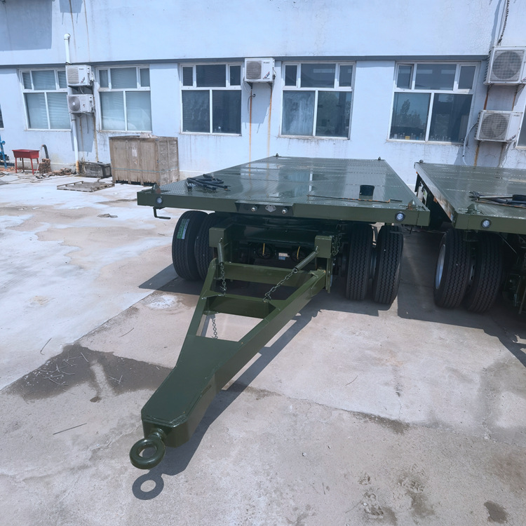 二轴全挂车 仓库码头全挂平板拖车 油田平板全挂车 2桥集装箱运输