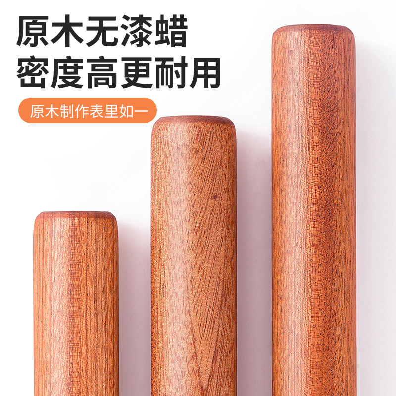 Solid Wood Rolling Pin Large Making Dumpling Wrapper Dedicated Roller Lever Rolling Pin Rolling Pin Household Lengthened Rolling Pin Artifact