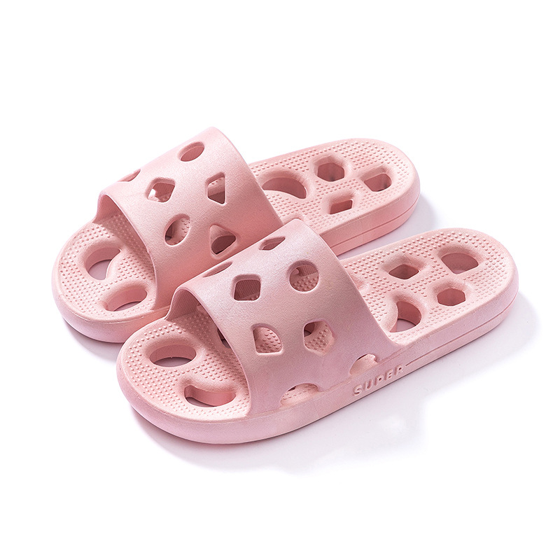 Bathroom Slippers Women's Men's Wholesale Shit Feeling Thick Bottom Bathroom Bath Quick-Drying Non-Slip Hotel Hollow Slippers Internet Celebrity