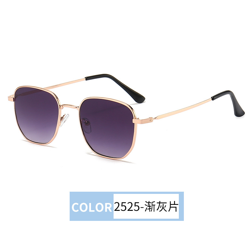 2022 Spring and Autumn New Metal Frame Fashion and Ultra Light Ins Face without Makeup Glasses Women's Retro Artistic Beach Sunglasses Men