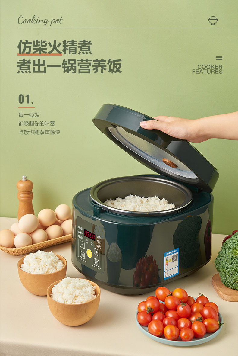 新飞家用智能电饭煲5l方形大容量电饭锅多功能智能电饭煲一件代发