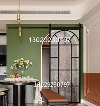 法式铝合金单推拉门简约现代厨卫玻璃门窄边框阳台客厅吊轨平移门
