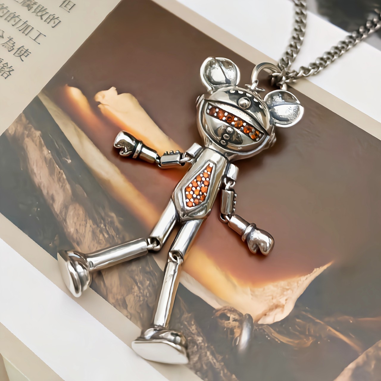 批发纯银s925星际熊时尚项链盲盒男友女友生日礼物七夕情人节礼品