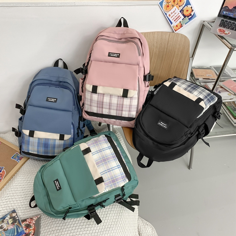 Backpack Student Female Harajuku Style Schoolbag Junior High School Student Girl Large Capacity Ins Style Simple New Men's Backpack