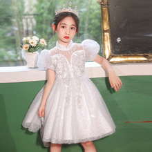 儿童礼服公主裙2024夏季新款童装女童高端礼服裙小女孩钢琴演出服