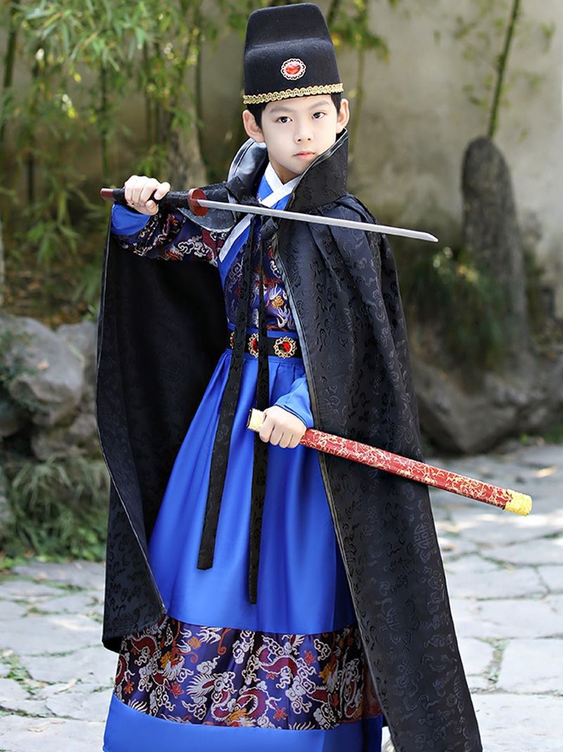 汉服男童儿童春季飞鱼服国潮风帅气锦衣卫小学生中国风古装演出服