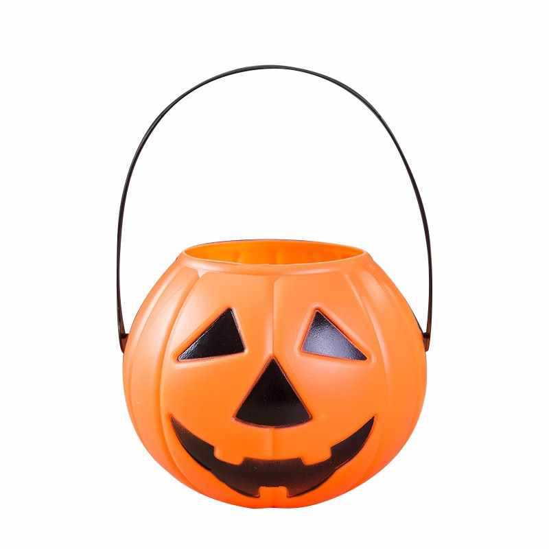 1pkn Halloween Pumpkin Lamp Light-Emitting Children's Portable Lantern Kindergarten Candy Props Horror Witch Scene Decoration