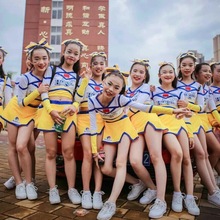儿童女啦啦队演出服比赛体服中小会团体健美表演服