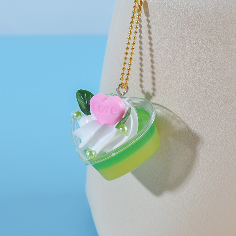 Simulation Yogurt Cream Ice Cream Sundae Glass Pendant Internet Celebrity Same Simulation Dessert Candy Toy Keychain Pendant