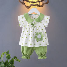 女童夏季套装2024新款婴儿童装1一3岁宝宝洋气时髦夏装小女孩衣服