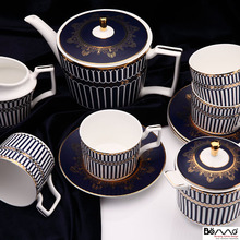 欧式餐厅骨瓷咖啡杯碟套装家用陶瓷茶具茶壶糖盅奶缸跨境直销