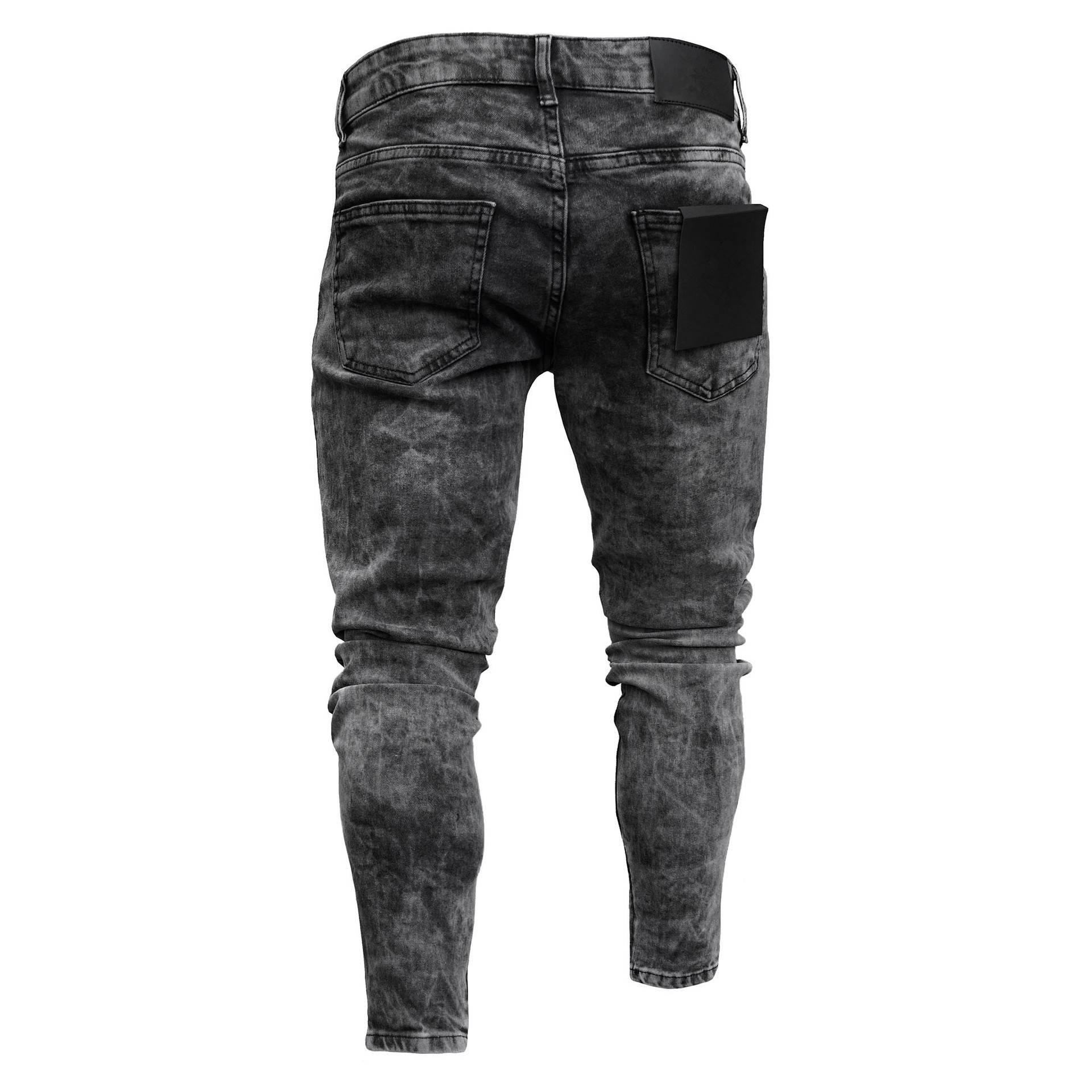 Amazon Wish Stretch Denim Skinny Pants Men's New European and American Ripped Hip Hop Style Men's Jeans