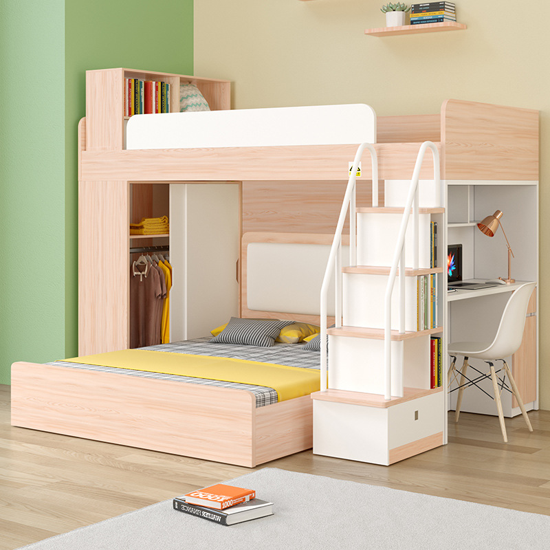 组合高低床双层床带书桌衣柜子母床儿童床成人上下床榻榻米