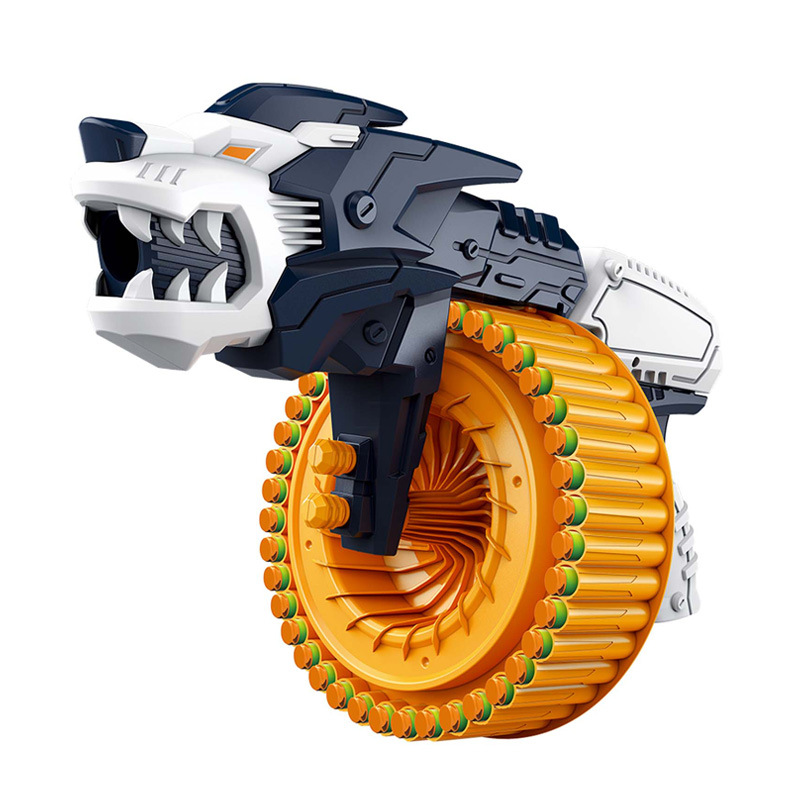 抖音同款儿童玩具狮子40发转轮软弹枪对战连发手枪阻击枪跨境热供