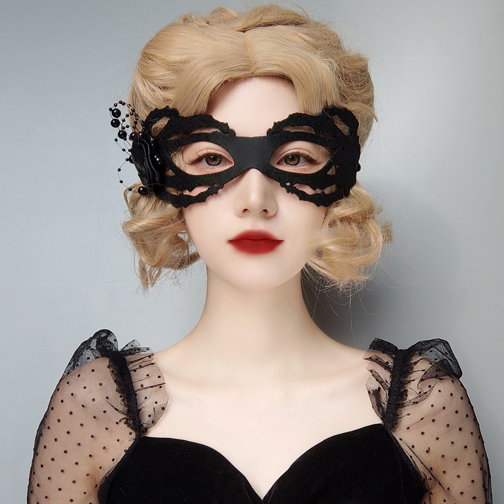 万圣节化妆舞会女王巫婆死神半脸公主面具舞台表演派对道具mj-134