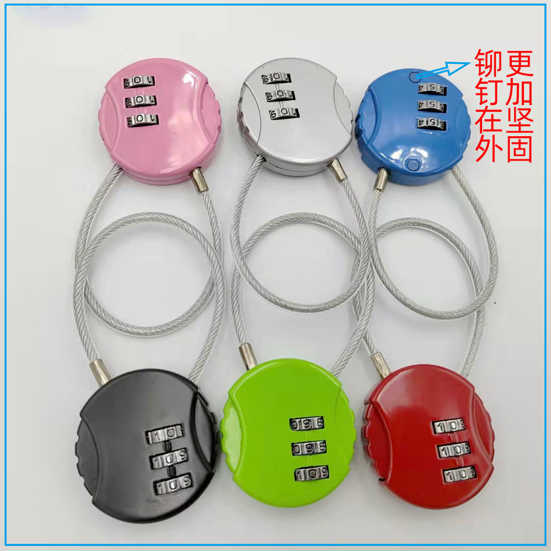 Heart-Wrapped Wire Rope Password Lock Biscuit-Type Password Lock Coded Lock of Bags and Suitcases Luggage Password Lock