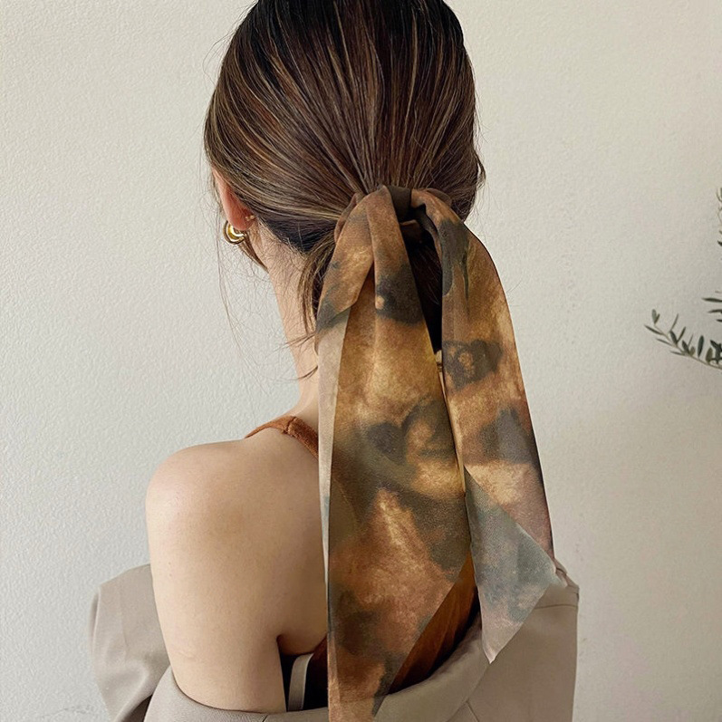 New Super Fairy Ink Butterfly Ribbon Large Intestine Ring Korean Style Hair Band Ponytail Hair Band Online Influencer Refined Hair Ring Headdress