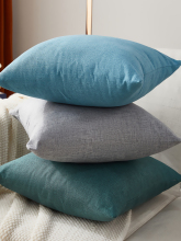 ZN4I棉麻抱枕沙发客厅靠垫素色正方形纯色床头靠背垫抱枕套不含芯