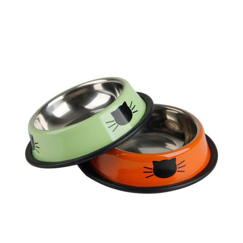 Pet Supplies Can Be Combined Pet Bowl Stainless Steel Cat Bowl Dog Bowl Color Non-Slip Dog Food Bowl Factory Direct Sales